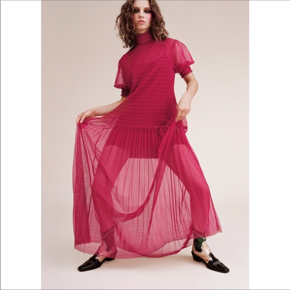 Zara semi-sheer maroon dress - Picture 2 of 5